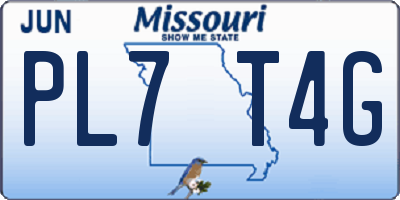MO license plate PL7T4G