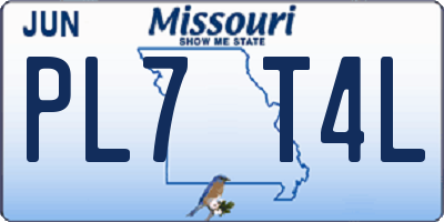MO license plate PL7T4L
