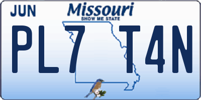 MO license plate PL7T4N