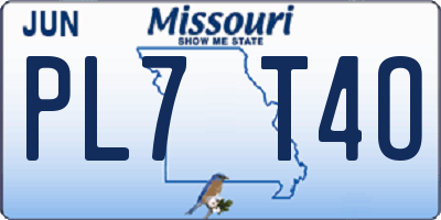 MO license plate PL7T4O