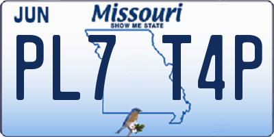 MO license plate PL7T4P