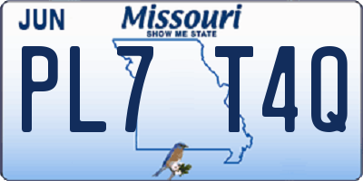 MO license plate PL7T4Q