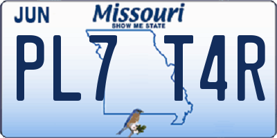 MO license plate PL7T4R