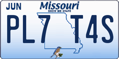 MO license plate PL7T4S