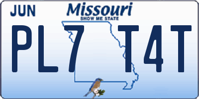 MO license plate PL7T4T