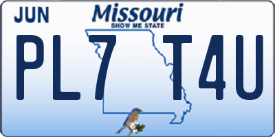 MO license plate PL7T4U