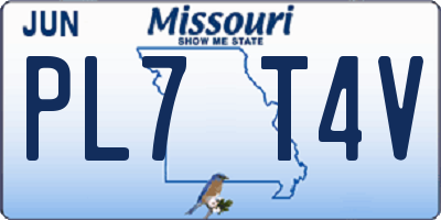 MO license plate PL7T4V