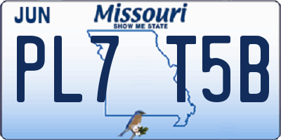 MO license plate PL7T5B