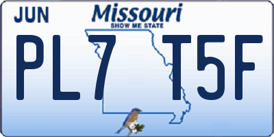 MO license plate PL7T5F
