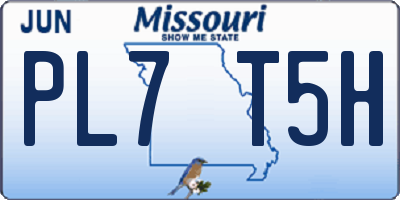 MO license plate PL7T5H