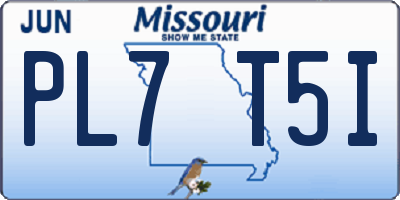 MO license plate PL7T5I