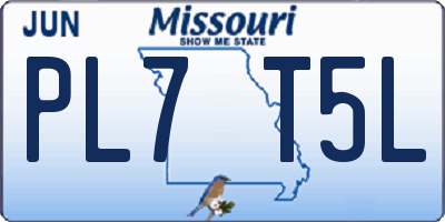 MO license plate PL7T5L