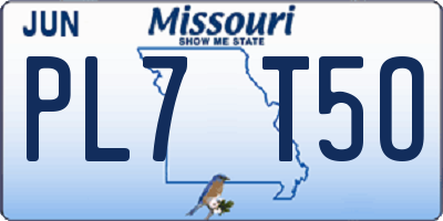 MO license plate PL7T5O