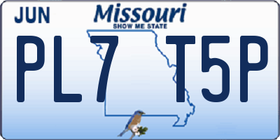 MO license plate PL7T5P