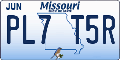 MO license plate PL7T5R