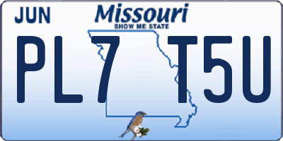MO license plate PL7T5U