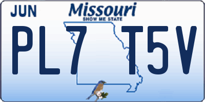 MO license plate PL7T5V