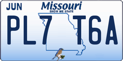 MO license plate PL7T6A
