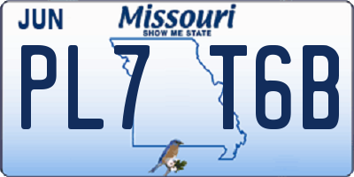 MO license plate PL7T6B