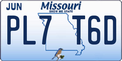 MO license plate PL7T6D