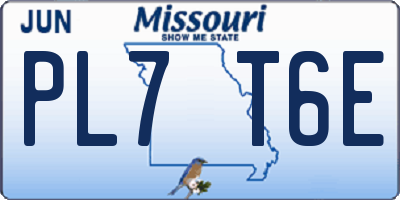 MO license plate PL7T6E