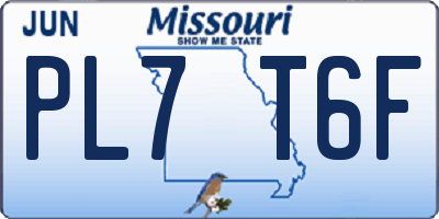 MO license plate PL7T6F