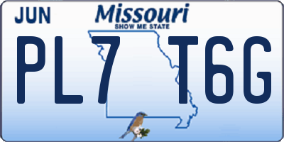 MO license plate PL7T6G