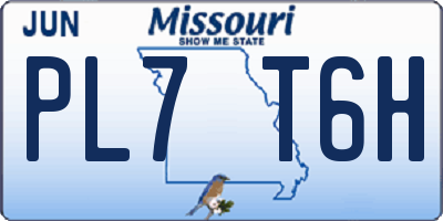 MO license plate PL7T6H