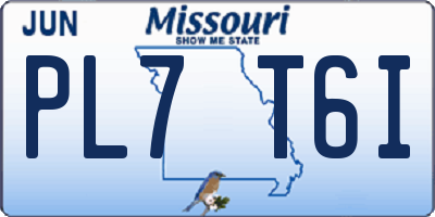 MO license plate PL7T6I