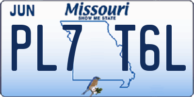 MO license plate PL7T6L