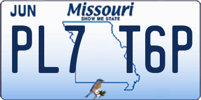 MO license plate PL7T6P