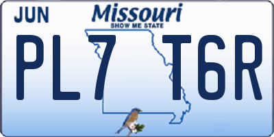 MO license plate PL7T6R