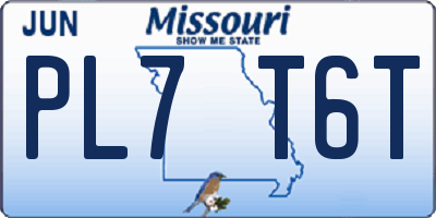 MO license plate PL7T6T