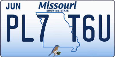 MO license plate PL7T6U