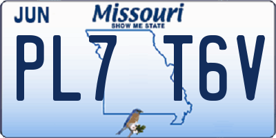 MO license plate PL7T6V