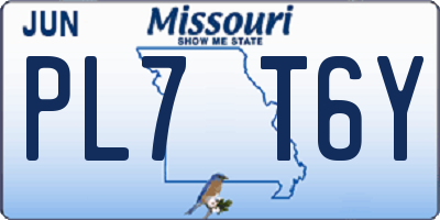 MO license plate PL7T6Y