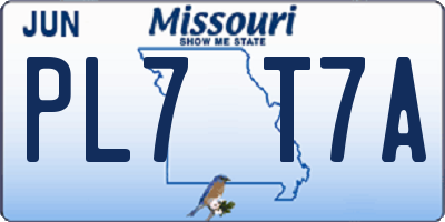 MO license plate PL7T7A
