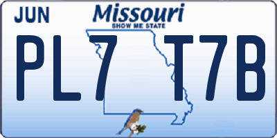 MO license plate PL7T7B