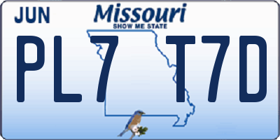 MO license plate PL7T7D