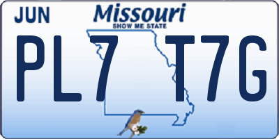 MO license plate PL7T7G