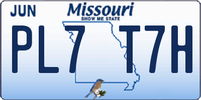 MO license plate PL7T7H