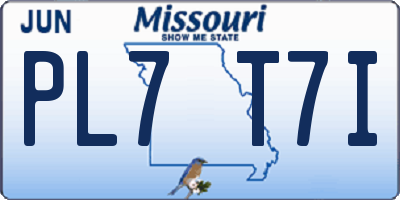 MO license plate PL7T7I