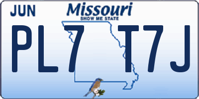 MO license plate PL7T7J