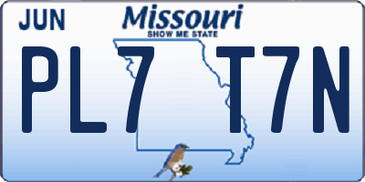 MO license plate PL7T7N