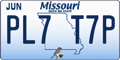 MO license plate PL7T7P