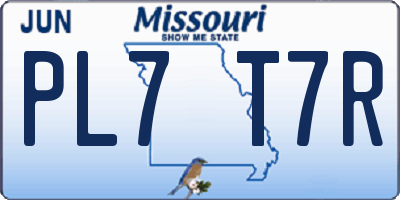 MO license plate PL7T7R