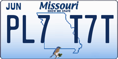 MO license plate PL7T7T