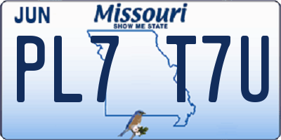 MO license plate PL7T7U