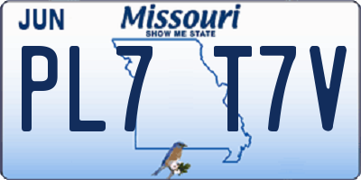 MO license plate PL7T7V