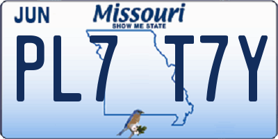MO license plate PL7T7Y